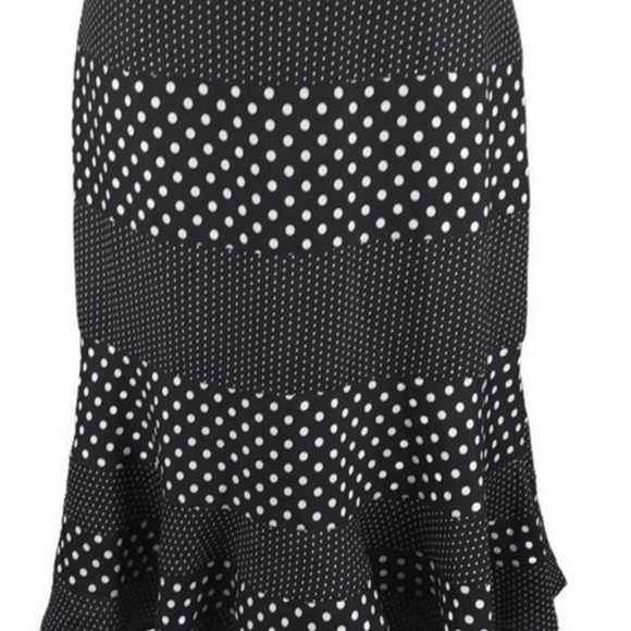 Karl Lagerfeld - New - Tiered Black/White Polka Dot Skirt - Picture 3 of 6